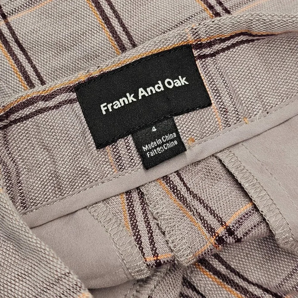 Frank & Oak Womens Linen Lyocell Plaid High Rise Shorts Size 4 - Picture 5 of 8